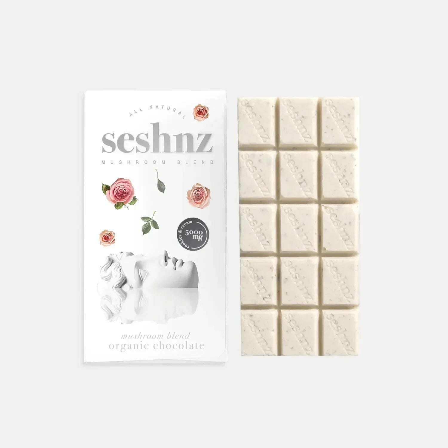 Seshnz Mushroom Chocolate Bar 5000mg Seshnz Coastal Hemp Co