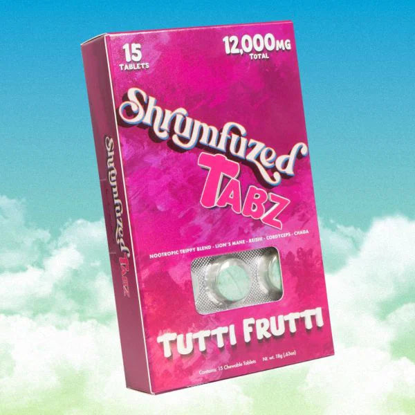 Shrymfuzed Tabz Tutti Frutti nootropic chewable tablets with 12,000mg total blend, 15 count