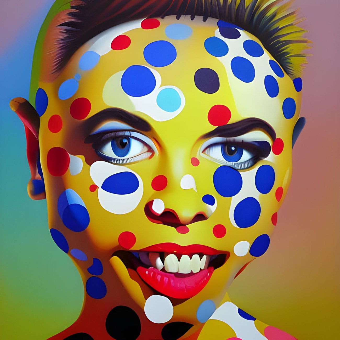 A vibrant, abstract package labeled "Silly Dots Hero Dose 1800mg Per Tablet 3pk" by Silly contains three blue mushroom edible tablets, each with 1800mg. The packaging notes 6 servings and highlights its potent nootropic hero dose.