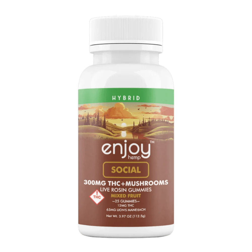 Enjoy Hemp’s Enjoy Live Rosin Social THC + Mushroom Gummies 300mg 