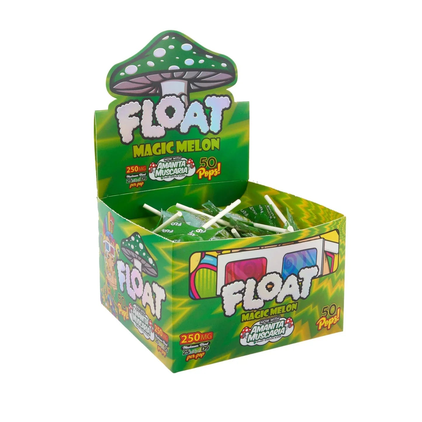 FLOAT Mushroom Lollipops 50ct Box - Coastal Hemp Co